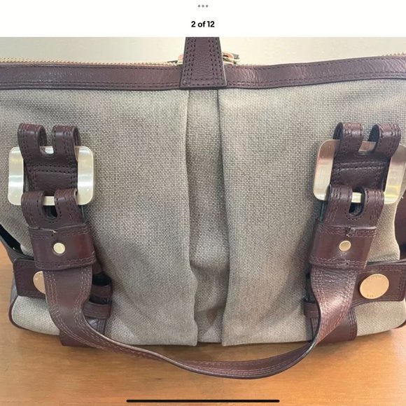 Michael Kors Large Canvas and Leather Harness Grab Handbag - Picture 15 of 16